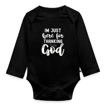 Christianity God Jesus Gift Church Religion - Organic Longsleeve Baby Bodysuit - black - Front