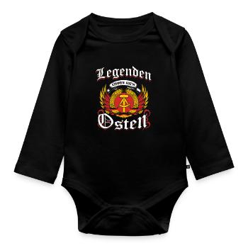 Ossi Geschenk Ostdeutschland NVA Germania Osten - Baby Bio-Langarm-Body - Schwarz - Vorne