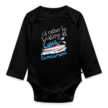 Boat Kayaking Kayak Pontoon Boating At Lake Summer - Baby Bio-Langarm-Body - Schwarz - Vorne