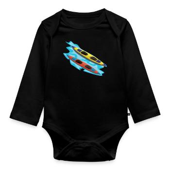 Boating Boat Kayaking Kayak Pontoon Lake Summer - Baby Bio-Langarm-Body - Schwarz - Vorne