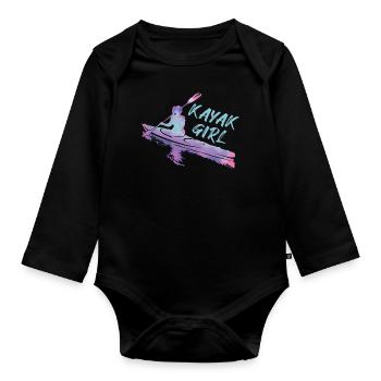 Boating Boat Girl Kayak Pontoon Lake Summer 2022 - Baby Bio-Langarm-Body - Schwarz - Vorne