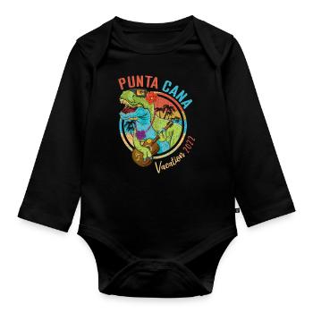 Vintage Punta Cana Vacation 2022 Tropical Summer - Baby Bio-Langarm-Body - Schwarz - Vorne