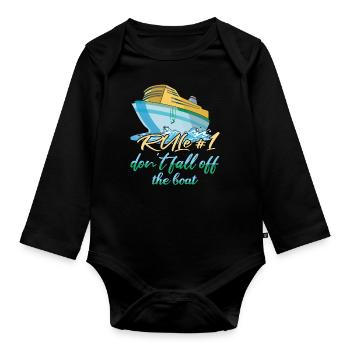 Don't Fall Boat Kayak Pontoon Boating Summer - Baby Bio-Langarm-Body - Schwarz - Vorne