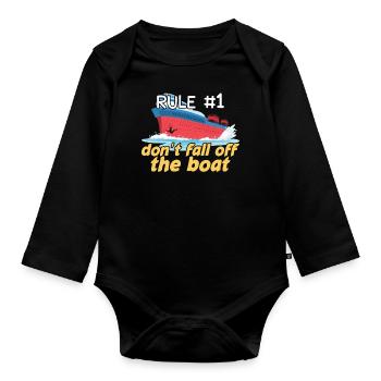 Rule Don't Fall Boat Kayak Pontoon Boating Summer - Baby Bio-Langarm-Body - Schwarz - Vorne