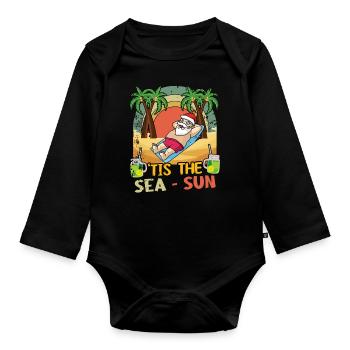 Island Beach Christmas Santa Sun Sea Summer 2022 - Baby Bio-Langarm-Body - Schwarz - Vorne