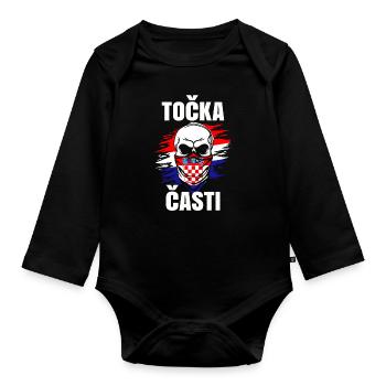 Croatie Cadeau Origine Zagreb Hrvatska Home - Body Bébé bio manches longues - noir - Devant