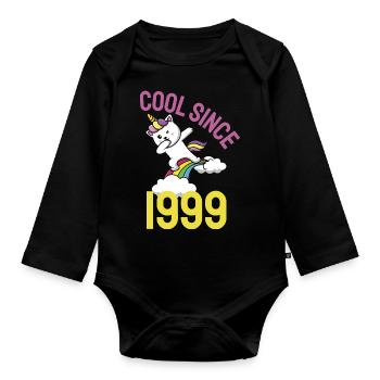 Cool depuis 1999 Dabbing chat 23ème anniversaire - Body Bébé bio manches longues - noir - Devant