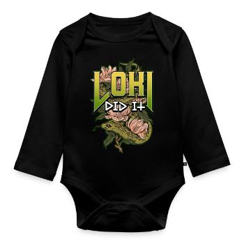 Norse Viking Mythology Design for Viking Warriors - Baby Bio-Langarm-Body - Schwarz - Vorne
