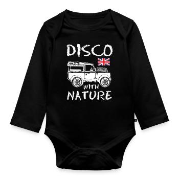 Disco with Nature Landy - Organic Longsleeve Baby Bodysuit - black - Front