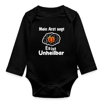 Ossi Geschenk Ostdeutschland NVA Germania Osten - Baby Bio-Langarm-Body - Schwarz - Vorne