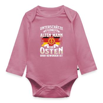 Ossi Geschenk Ostdeutschland NVA Germania Osten - Baby Bio-Langarm-Body - Mauve - Vorne