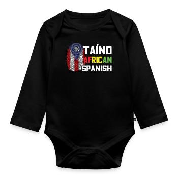 American Spanish Flag Hispanic Heritage Month - Baby Bio-Langarm-Body - Schwarz - Vorne