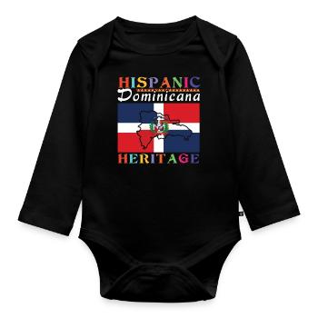 Dominican Dominicana Hispanic Heritage Month - Baby Bio-Langarm-Body - Schwarz - Vorne