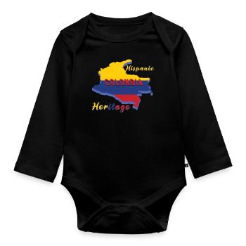 Colombia Hispanic Heritage Month - Baby Bio-Langarm-Body - Schwarz - Vorne