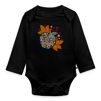 Apple Fruit Art Colorful International Dot Day - Organic Longsleeve Baby Bodysuit - black - Front