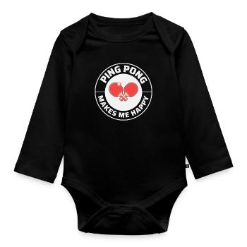 Ping Pong Master Entraîneur de Tennis de Table Paddle Player - Body Bébé bio manches longues - noir - Devant