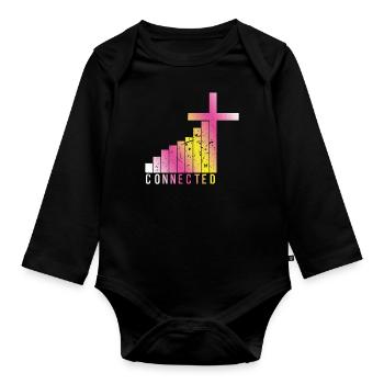 Connected Lord God Love Jesus Christian Pastor - Baby Bio-Langarm-Body - Schwarz - Vorne