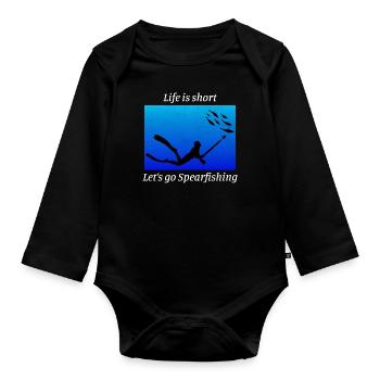 Speerfischen Speerfischen Speerfischer Fischen - Baby Bio-Langarm-Body - Schwarz - Vorne