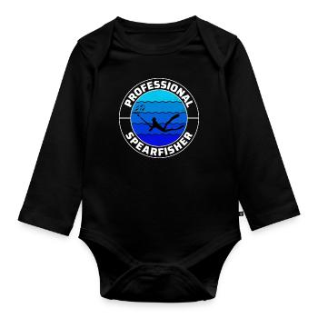 Speerfischen Speerfischen Speerfischer Fischen - Baby Bio-Langarm-Body - Schwarz - Vorne