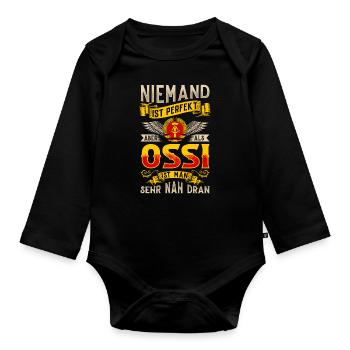 Ossi Geschenk Ostdeutschland NVA Germania Osten - Baby Bio-Langarm-Body - Schwarz - Vorne