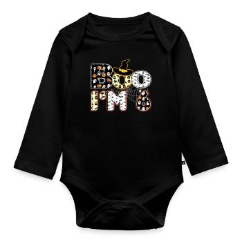 Halloween Pattern Spider Creatures Birth Age 6 - Organic Longsleeve Baby Bodysuit - black - Front