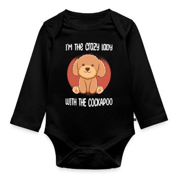 Amateurs de cockapoo | Cadeaux pour animaux de compagnie de race de chien - Body Bébé bio manches longues - noir - Devant