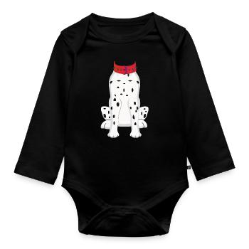 Funny Animal Dog Dalmatian Costume For Halloween - Organic Longsleeve Baby Bodysuit - black - Front
