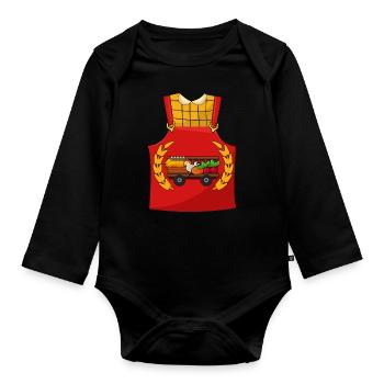 Drôle de costume de fermier pour Halloween - Body Bébé bio manches longues - noir - Devant