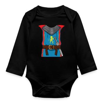 Drôle de costume de chevalier guerrier pour Halloween - Body Bébé bio manches longues - noir - Devant