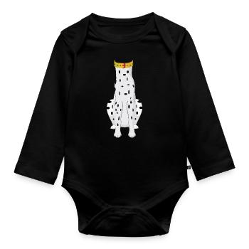 Funny Animal Dalmatian Costume For Halloween - Baby Bio-Langarm-Body - Schwarz - Vorne