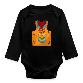 Funny Farmer Farm Costume For Halloween - Organic Longsleeve Baby Bodysuit - black - Front