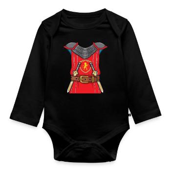 Drôle de costume de chevalier pour Halloween - Body Bébé bio manches longues - noir - Devant