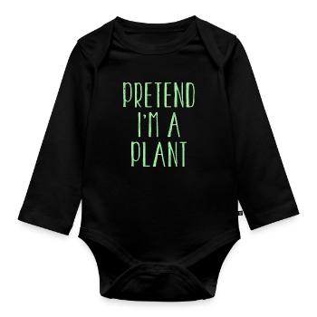 Drôle de faire semblant que je suis costume de plante pour Halloween - Body Bébé bio manches longues - noir - Devant