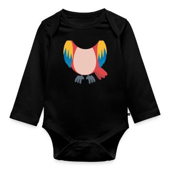 Funny Animal Parrot Costume For Halloween - Baby Bio-Langarm-Body - Schwarz - Vorne