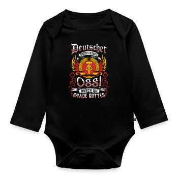 Ossi Geschenk Ostdeutschland NVA Germania Osten - Baby Bio-Langarm-Body - Schwarz - Vorne