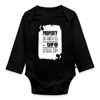 gift idea aliens ass hoodies and sweatshirts joke - Organic Longsleeve Baby Bodysuit - black - Front