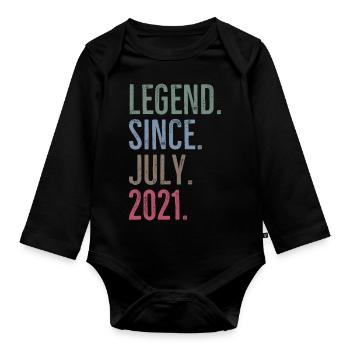 Legend Since July 2021 - Organic Longsleeve Baby Bodysuit - black - Front