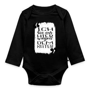 perserkatze lustiger spruch streunerkatze - Baby Bio-Langarm-Body - Schwarz - Vorne