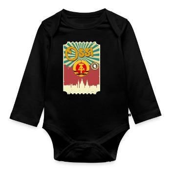 East Germany Gift East Ossi GDR Ostalgia - Organic Longsleeve Baby Bodysuit - black - Front