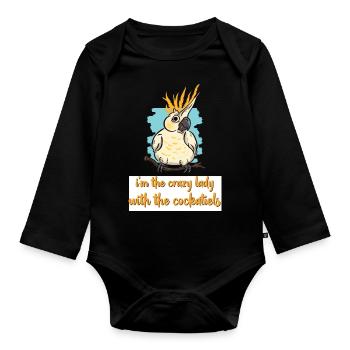 Cockatiel lover | Pet Bird Gift - Organic Longsleeve Baby Bodysuit - black - Front