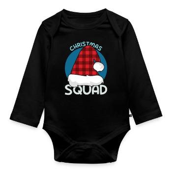 December Christmas Squad Santa Love Christmas - Baby Bio-Langarm-Body - Schwarz - Vorne