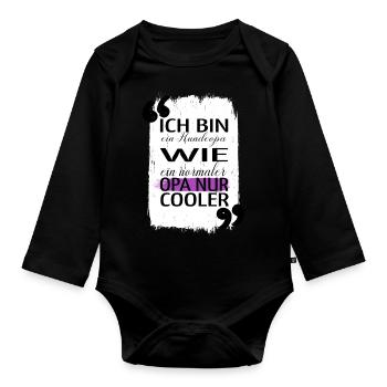 geschenkidee bluthund geek humor bachhund witzig - Baby Bio-Langarm-Body - Schwarz - Vorne
