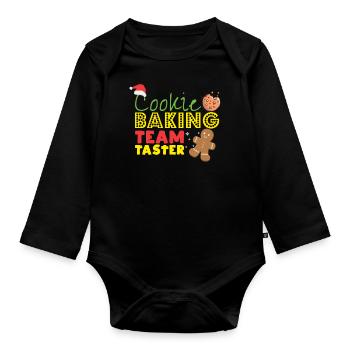 December Cookie Baking Team Love Christmas - Organic Longsleeve Baby Bodysuit - black - Front