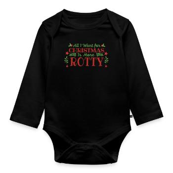 Envie de Noël Rottweiler Pet Dog - Body Bébé bio manches longues - noir - Devant