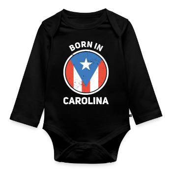 Puerto Rico - Baby Bio-Langarm-Body - Schwarz - Vorne