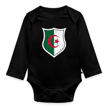 Algérie - Body Bébé bio manches longues - noir - Devant