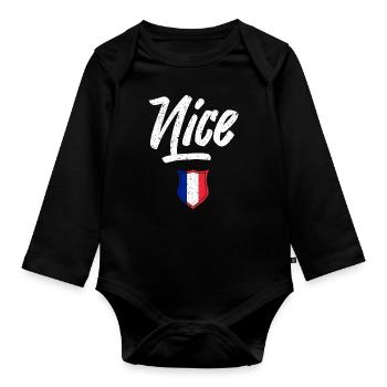 Nice - Organic Longsleeve Baby Bodysuit - black - Front
