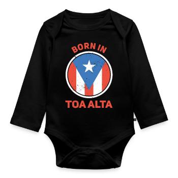 Toa Alta Puerto Rico - Organic Longsleeve Baby Bodysuit - black - Front
