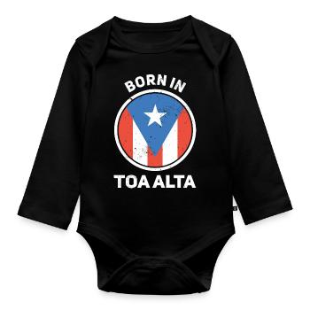 Puerto Rico - Baby Bio-Langarm-Body - Schwarz - Vorne