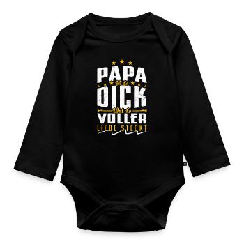 Liebevoller Papa - Herren T-Shirts - Baby Bio-Langarm-Body - Schwarz - Vorne